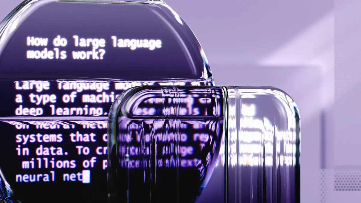 大規模言語モデルとAI技術の抽象的な表現。