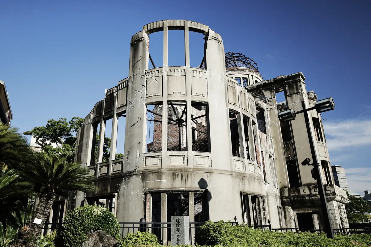 A historic view of Hiroshima's Atomic Bomb Dome, symbolizing peace and resilience.