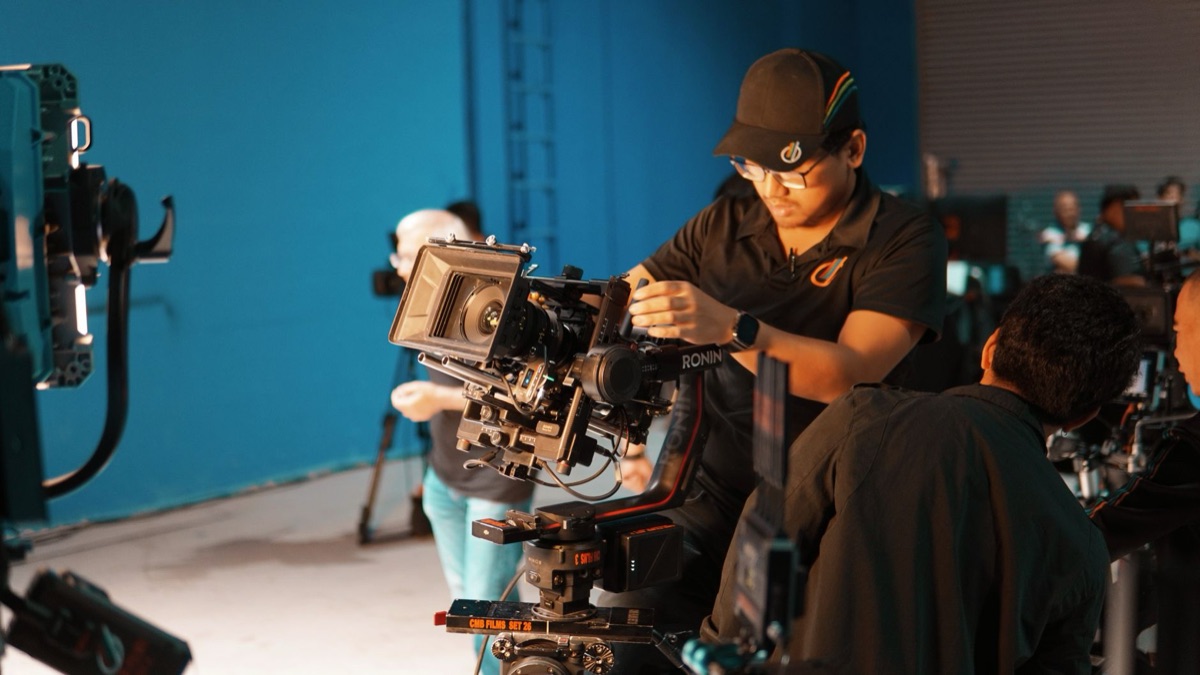 K-drama production crew in action on set