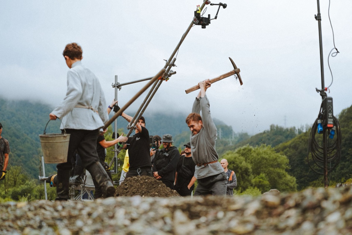K-drama production crew in action on set